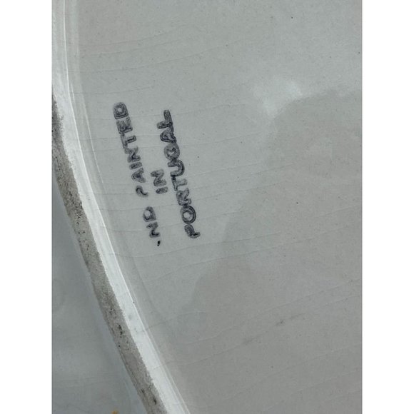 Portugal Majolica Heart Shaped Plate Tray Hand Painted with Embossed Pink Roses/ - Picture 5 of 7